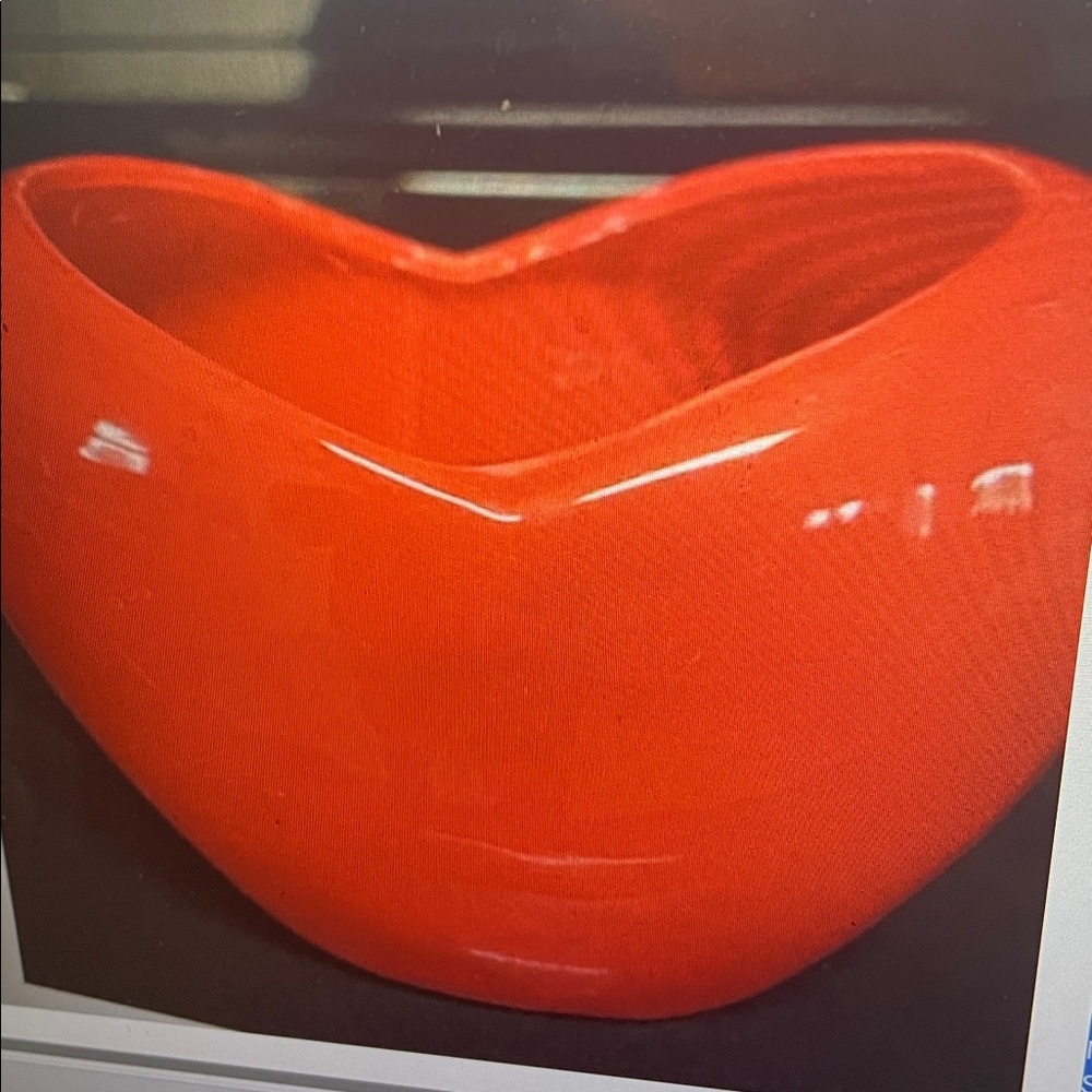 Valentine's Red Ceramic Heart Vase